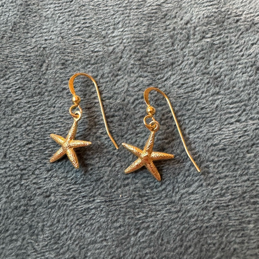 Gold Fill Starfish Dangle Earrings